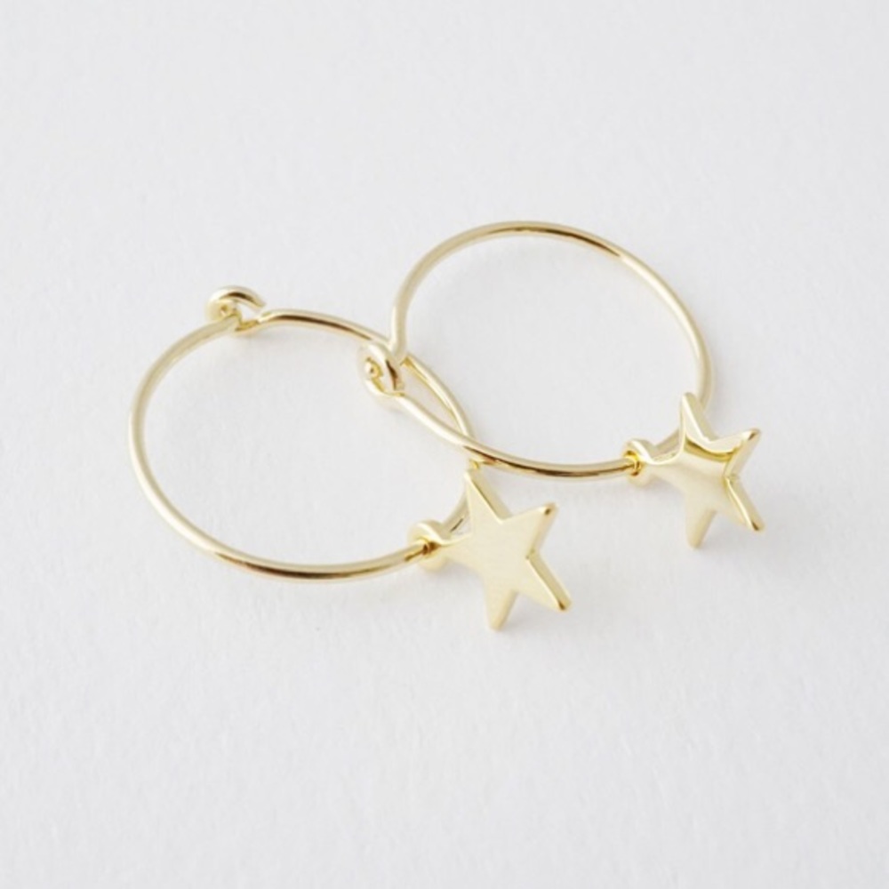 Gold Hoop Earrings with Charms | 14K Gold Filled - Picture 7 of 8